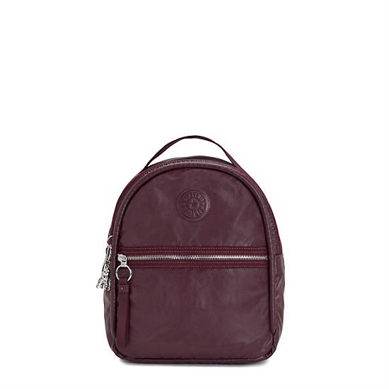 Kipling Kae Metallic Ryggsäck Vinröda | SE 1625AH